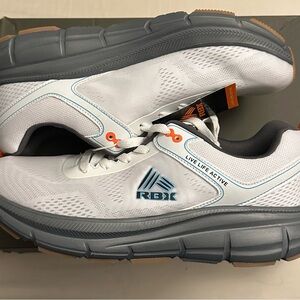 RBX Gray and White Textile Athletic Shoes